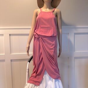 XL pink midi wrap dress
